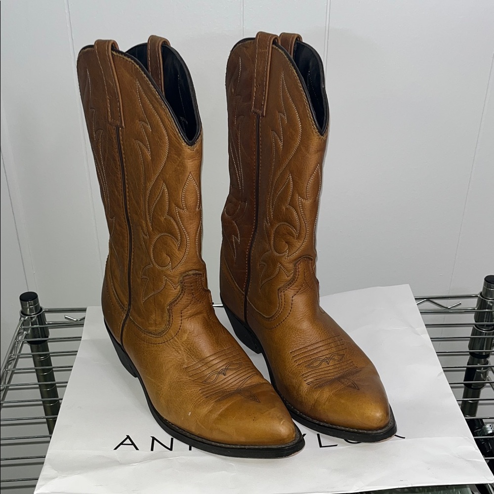 Men's Brown Leather Western Boots